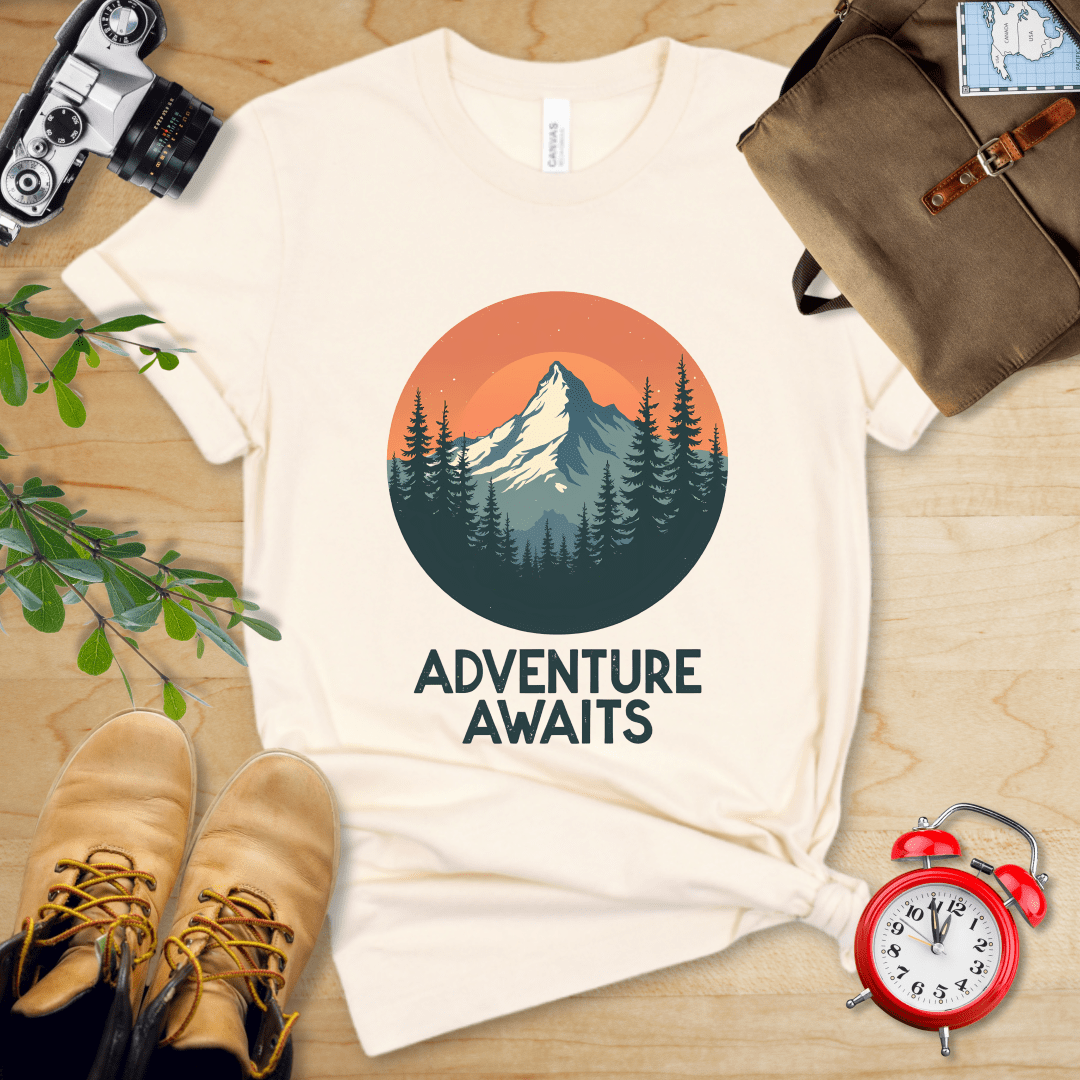 Printify T-Shirt Natural / S Adventure Awaits Shirt