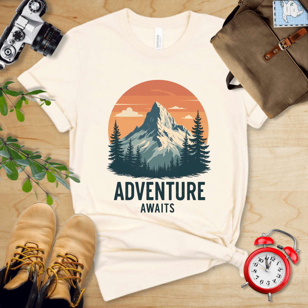 Printify T-Shirt Natural / S Adventure Awaits Shirt