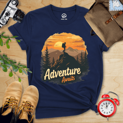 Printify T-Shirt Navy / S Adventure Awaits Shirt
