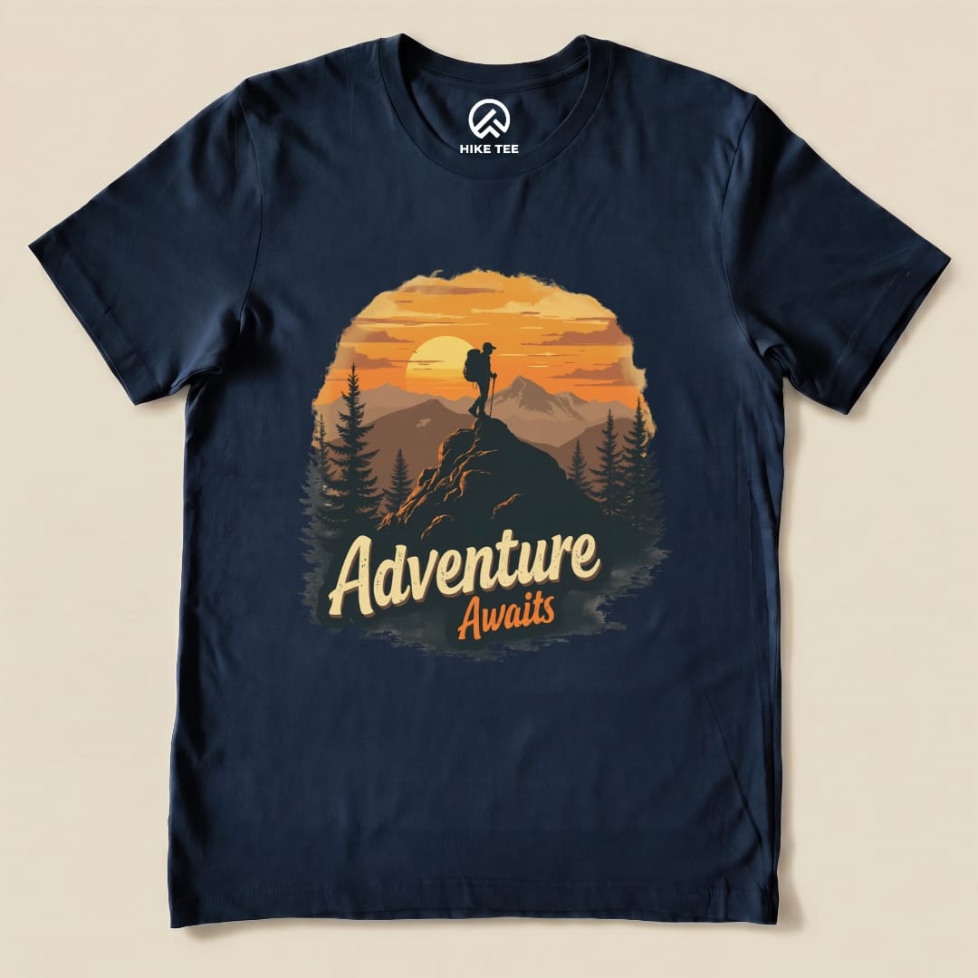 Hike Tee T-Shirt Navy / S Adventure Awaits Shirt