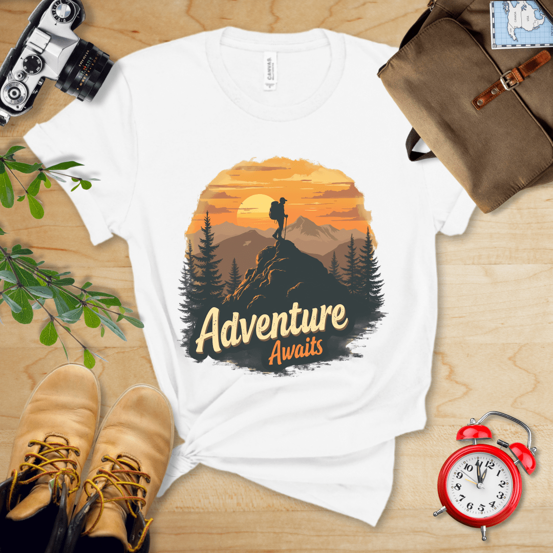 Printify T-Shirt White / S Adventure Awaits Shirt