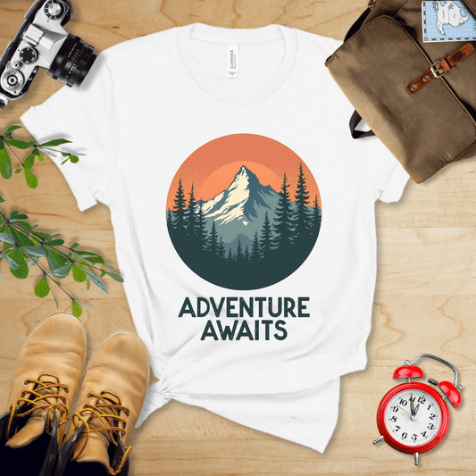 Printify T-Shirt White / S Adventure Awaits Shirt