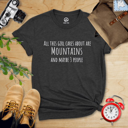 Hike Tee T-Shirt Dark Grey Heather / S All This Girl Cares Shirt