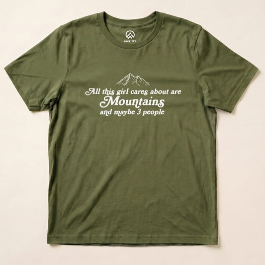 Hike Tee T-Shirt Military Green / S All This Girl Cares Shirt