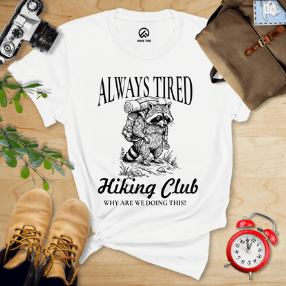 Hike Tee T-Shirt White / S Always Tired Club Shirt