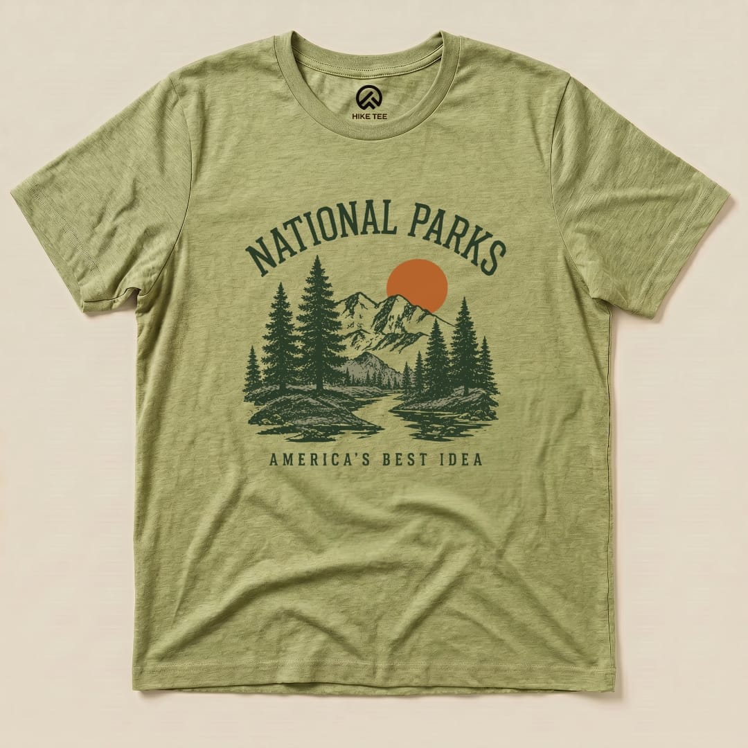 America's Best Idea National Park Shirt Hike Tee T-Shirt Heather Green / S