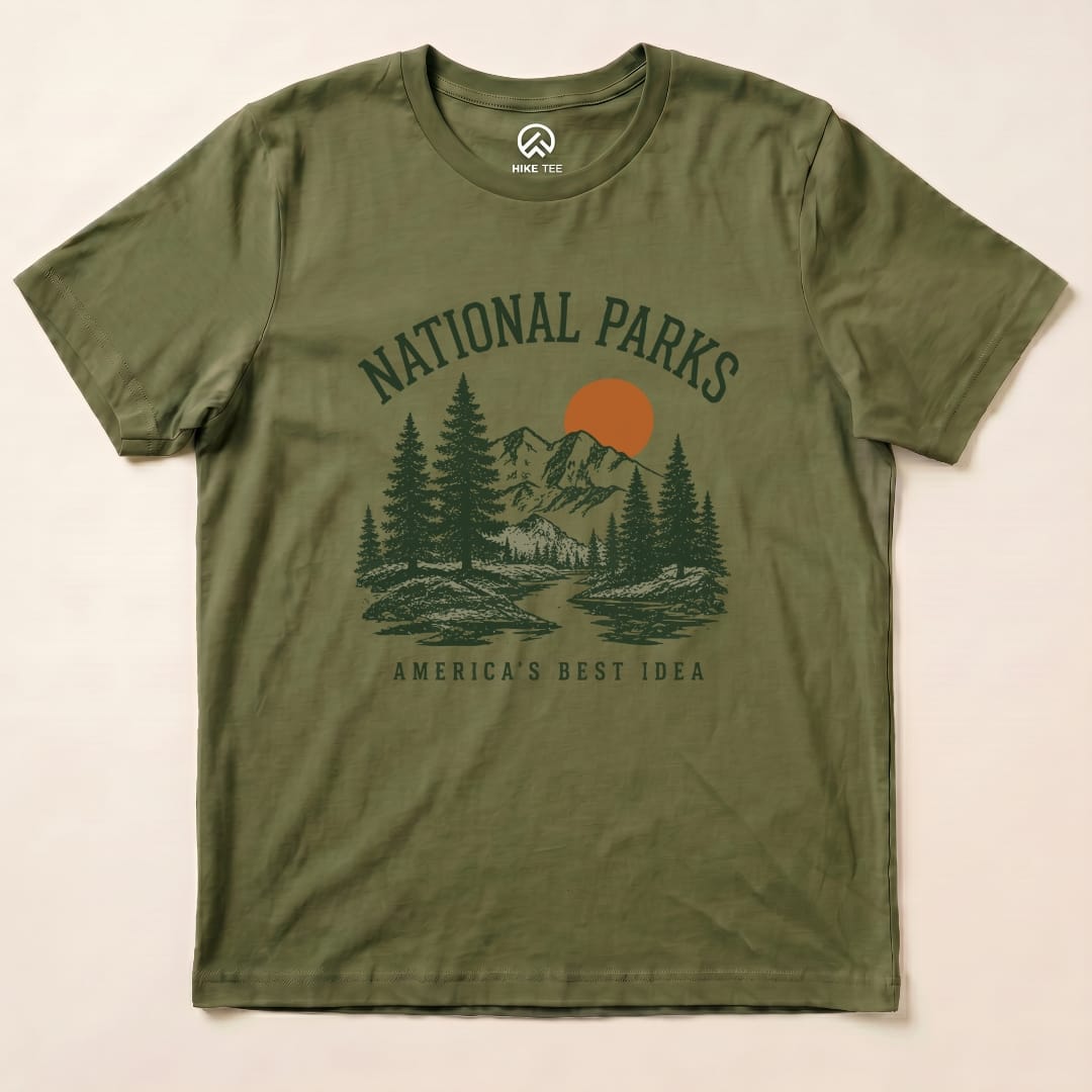 America's Best Idea National Park Shirt Hike Tee T-Shirt Military Green / S