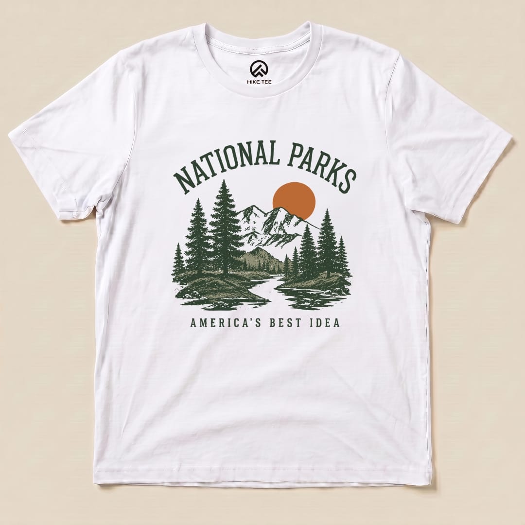 America's Best Idea National Park Shirt Hike Tee T-Shirt White / S