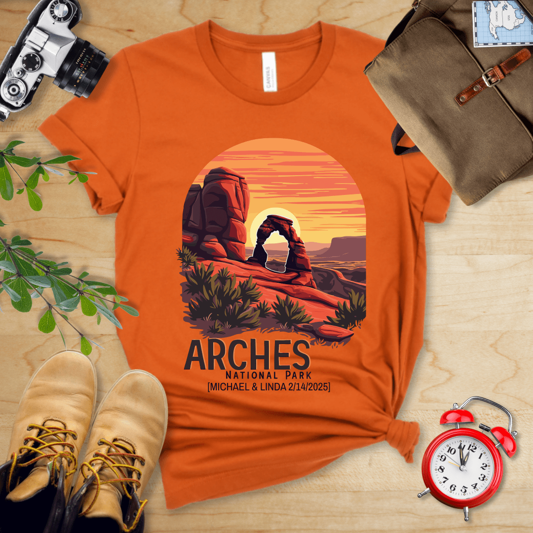 AnywherePOD T-Shirt Autumn / S Arches National Park Shirt + Personalization