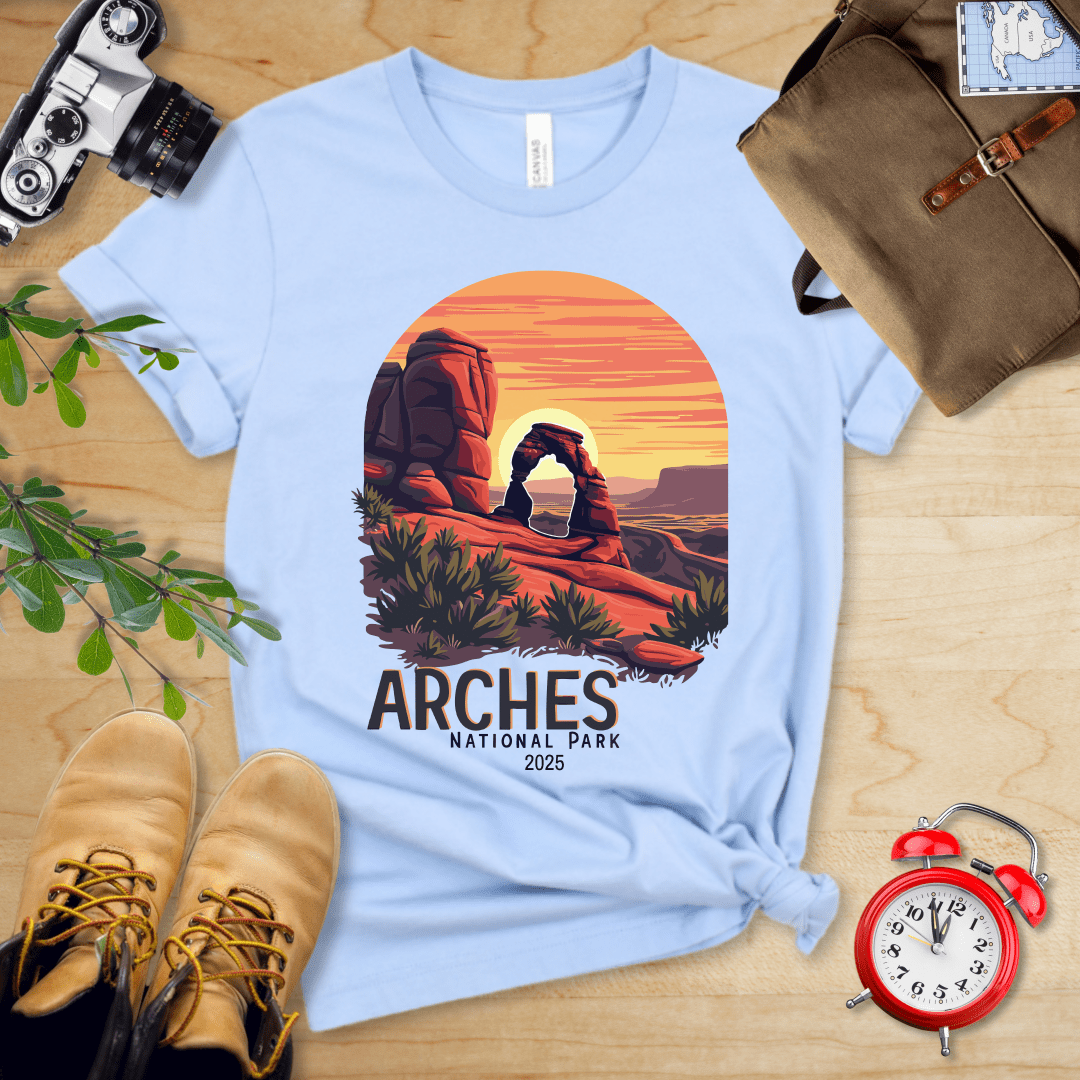 AnywherePOD T-Shirt Baby Blue / S Arches National Park Shirt + Personalization