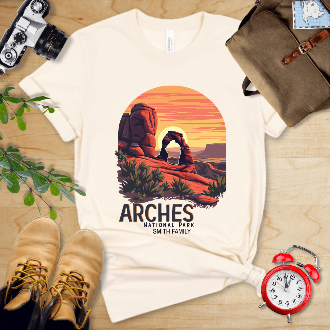 AnywherePOD T-Shirt Natural / S Arches National Park Shirt + Personalization