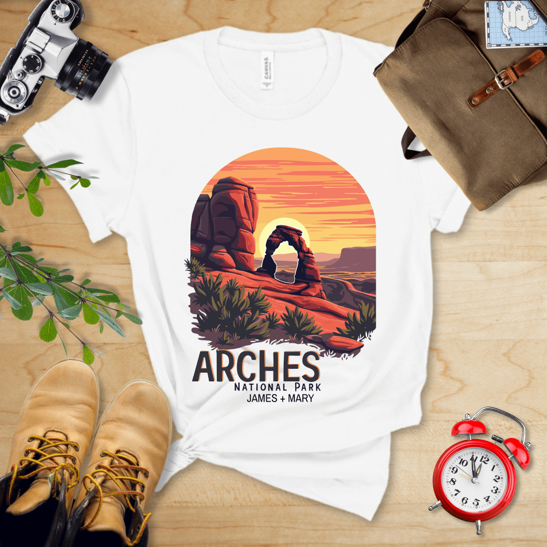 AnywherePOD T-Shirt White / S Arches National Park Shirt + Personalization