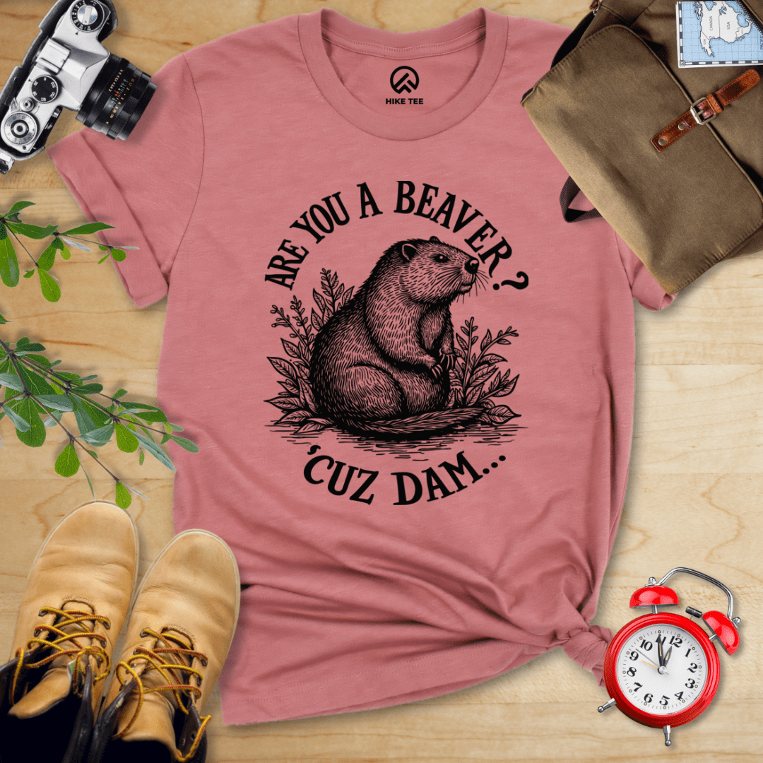 Hike Tee T-Shirt Heather Mauve / S Are U A Beaver Shirt