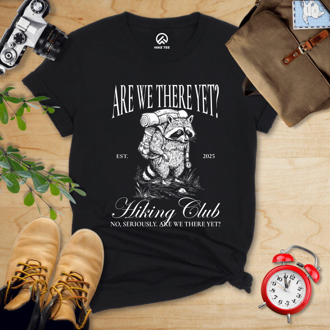 Hike Tee T-Shirt Black / S Are We There Yet Hiking Club Shirt