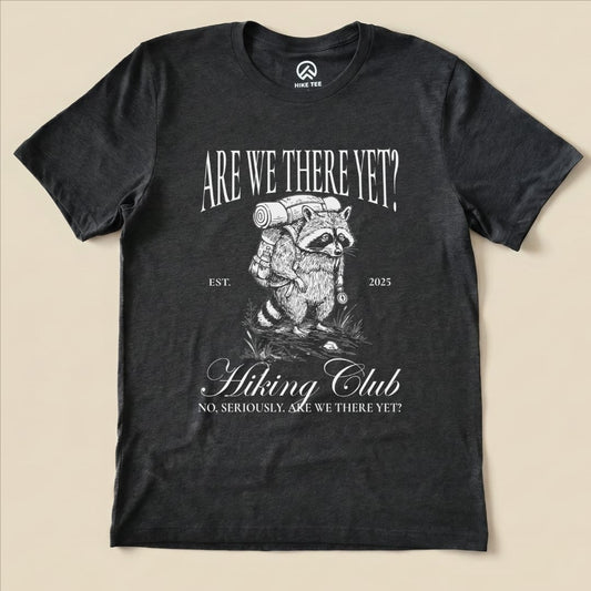 Hike Tee T-Shirt Dark Grey Heather / S Are We There Yet Hiking Club Shirt