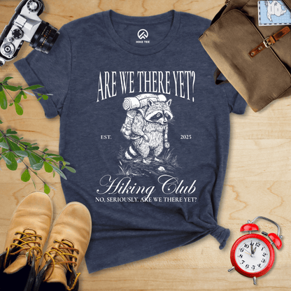 Hike Tee T-Shirt Heather Navy / S Are We There Yet Hiking Club Shirt