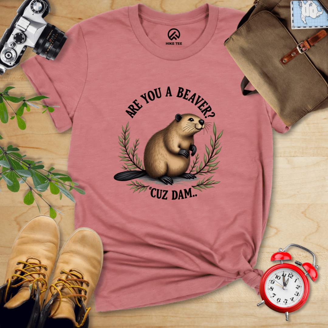 Hike Tee T-Shirt Heather Mauve / S Are You A Beaver? Shirt