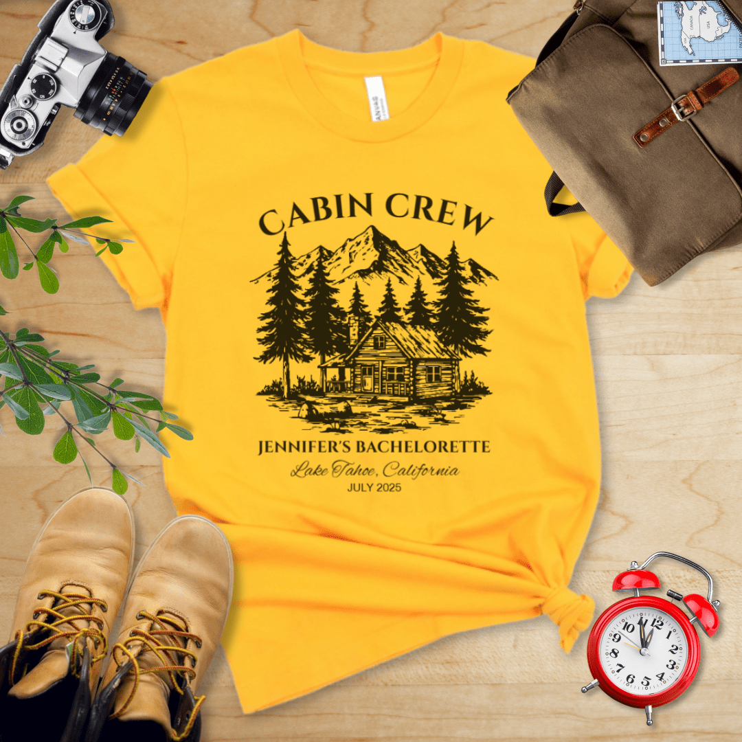 AnywherePOD T-Shirt Gold / S Bachelorette Camp Hiking Personalization Shirt