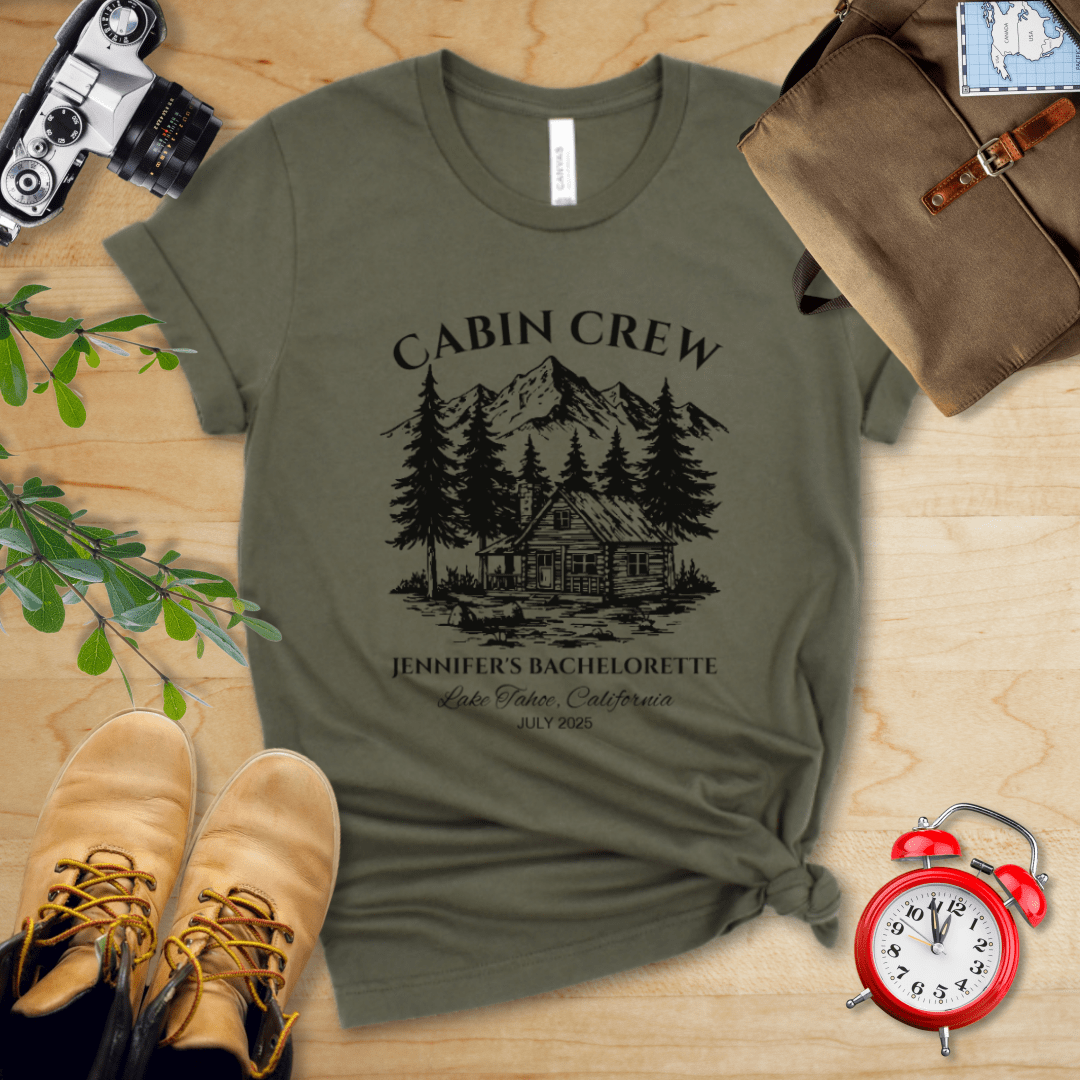 AnywherePOD T-Shirt Military Green / S Bachelorette Camp Hiking Personalization Shirt