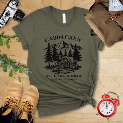 AnywherePOD T-Shirt Military Green / S Bachelorette Camp Hiking Personalization Shirt