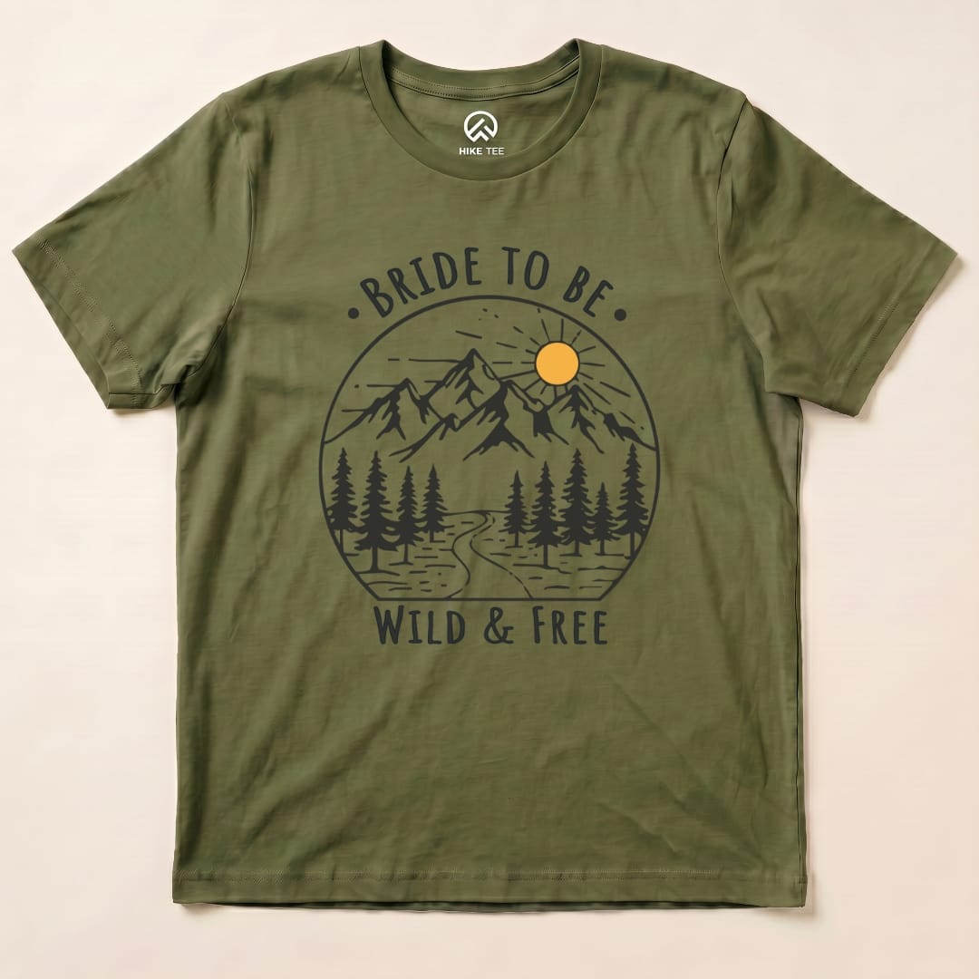 Bachelorette Party Bride To Be Shirt Hike Tee T-Shirt Military Green / S