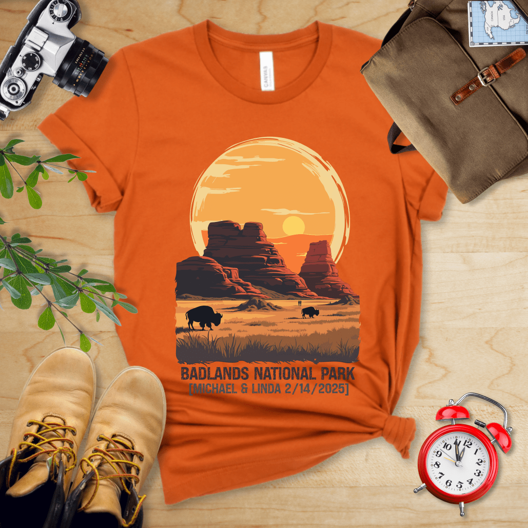 AnywherePOD T-Shirt Badlands National Park Shirt + Personalization