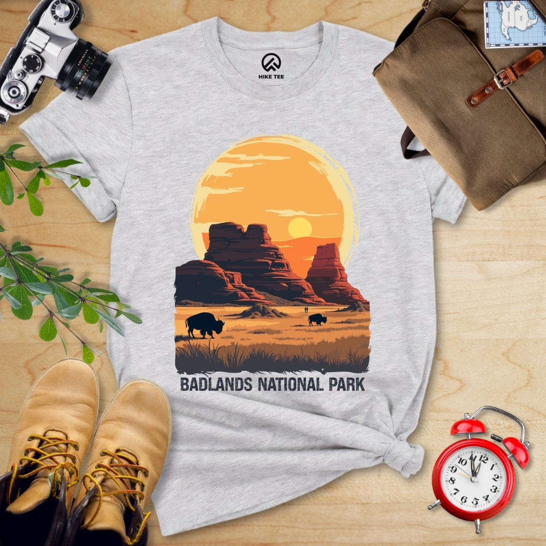 Hike Tee T-Shirt Athletic Heather / S Badlands National Park Shirt