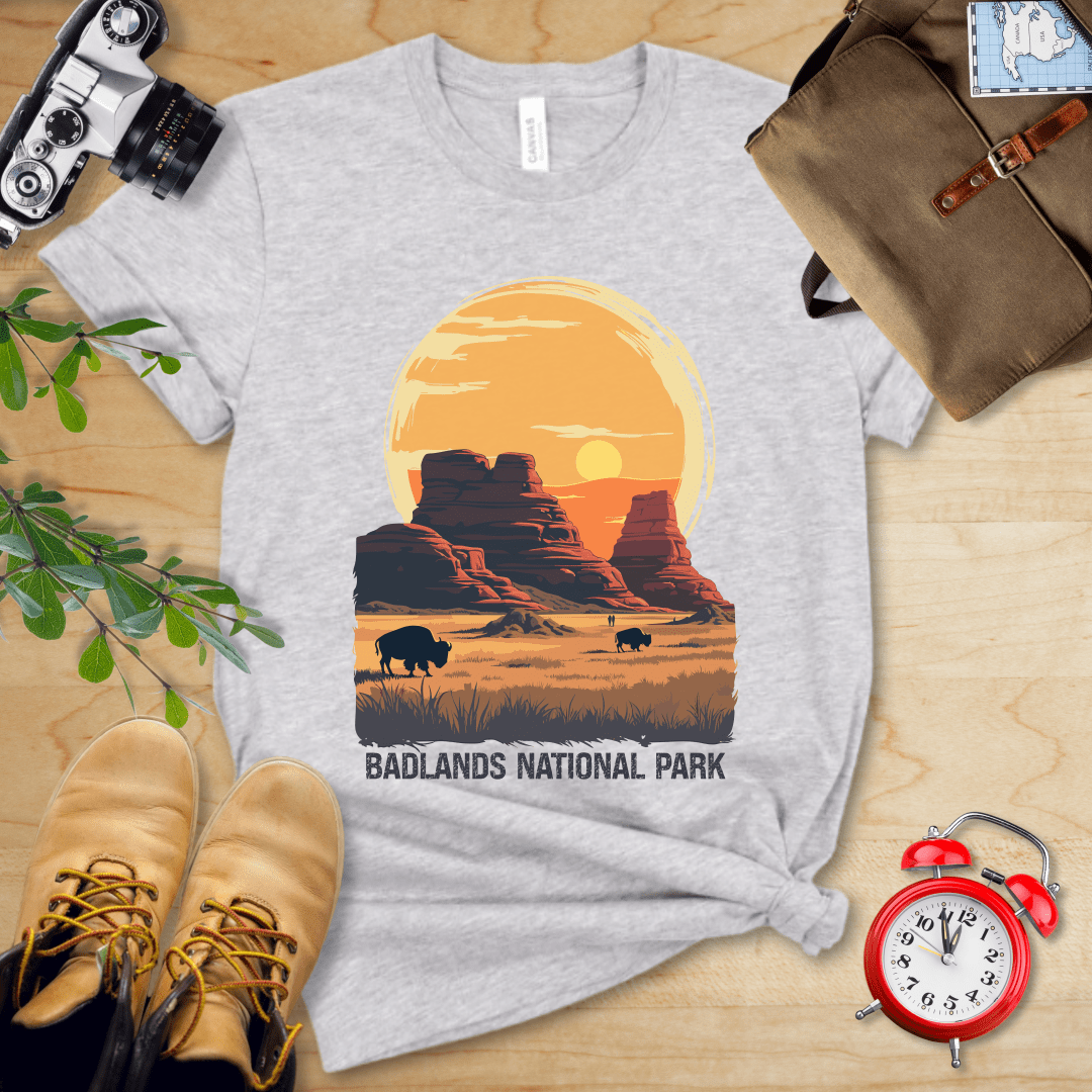 Hike Tee T-Shirt Athletic Heather / S Badlands National Park Shirt