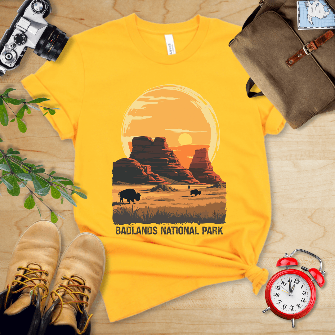 Hike Tee T-Shirt Gold / S Badlands National Park Shirt