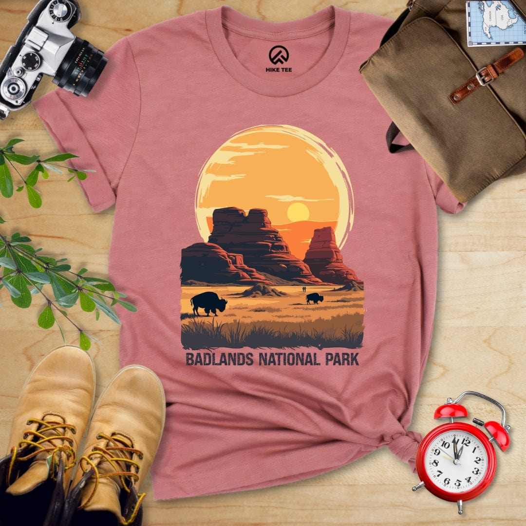 Hike Tee T-Shirt Heather Mauve / S Badlands National Park Shirt
