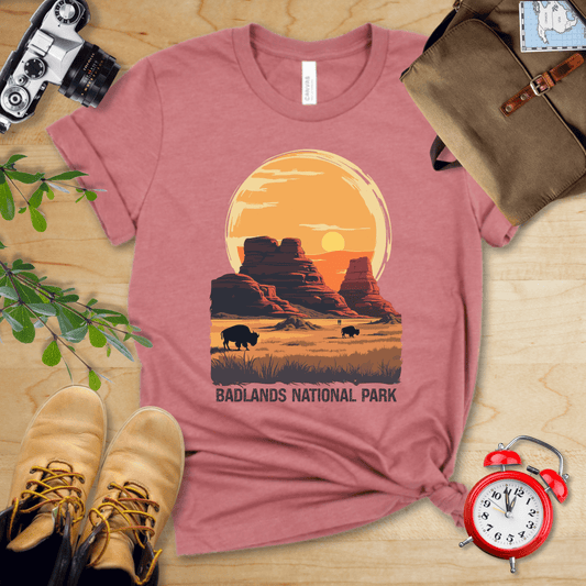 Hike Tee T-Shirt Heather Mauve / S Badlands National Park Shirt