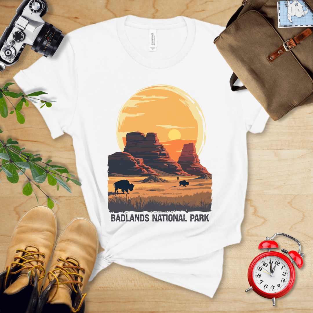 Hike Tee T-Shirt White / S Badlands National Park Shirt