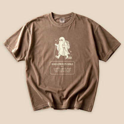 Espresso Halloween Hike Definition T-Shirt with a hiking ghost and Halloween hike definition graphic