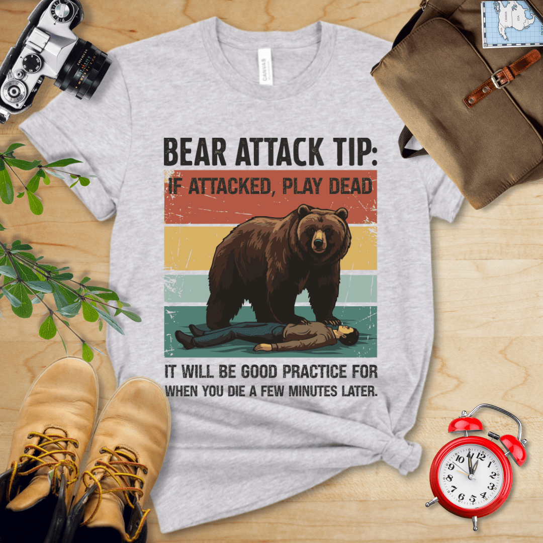 Hike Tee T-Shirt Athletic Heather / S Bear Attack Tip Retro Shirt