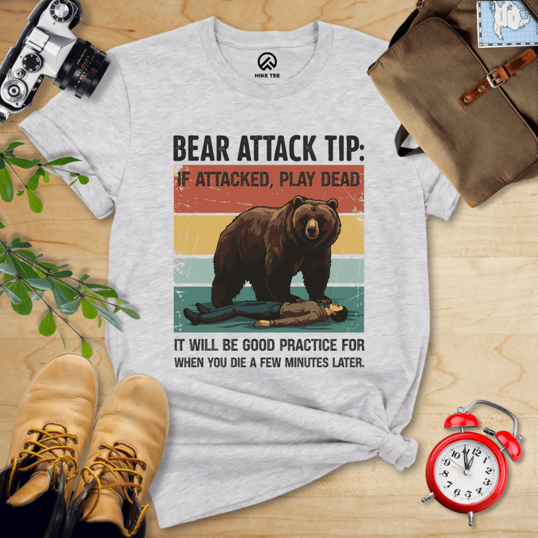 Hike Tee T-Shirt Athletic Heather / S Bear Attack Tip Retro Shirt