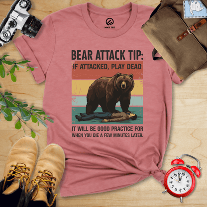 Hike Tee T-Shirt Heather Mauve / S Bear Attack Tip Retro Shirt