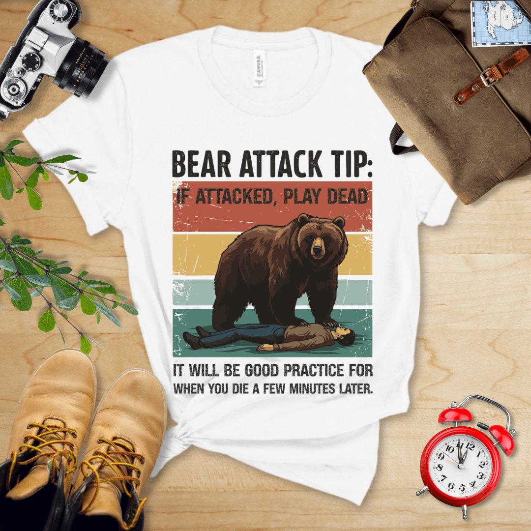 Hike Tee T-Shirt White / S Bear Attack Tip Retro Shirt