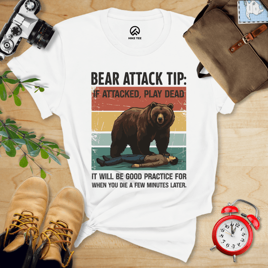 Hike Tee T-Shirt White / S Bear Attack Tip Retro Shirt