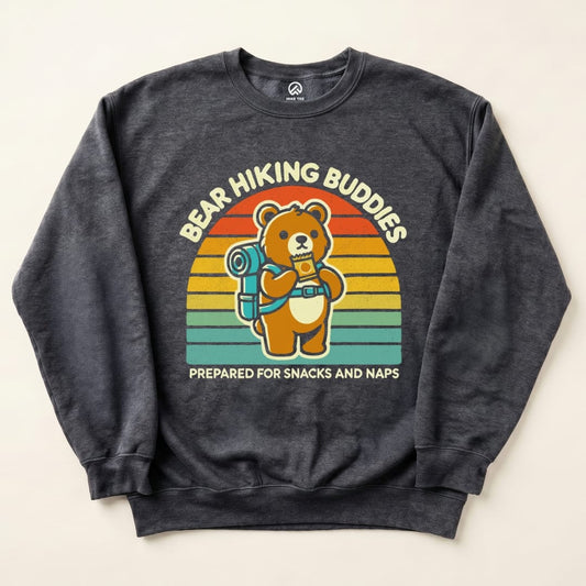 Bear Hiking Buddies Sweatshirt Hike Tee Sweatshirt Dark Heather / S