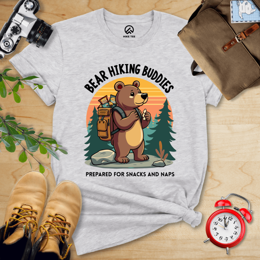 Hike Tee T-Shirt Athletic Heather / S Bear Hiking Buddies