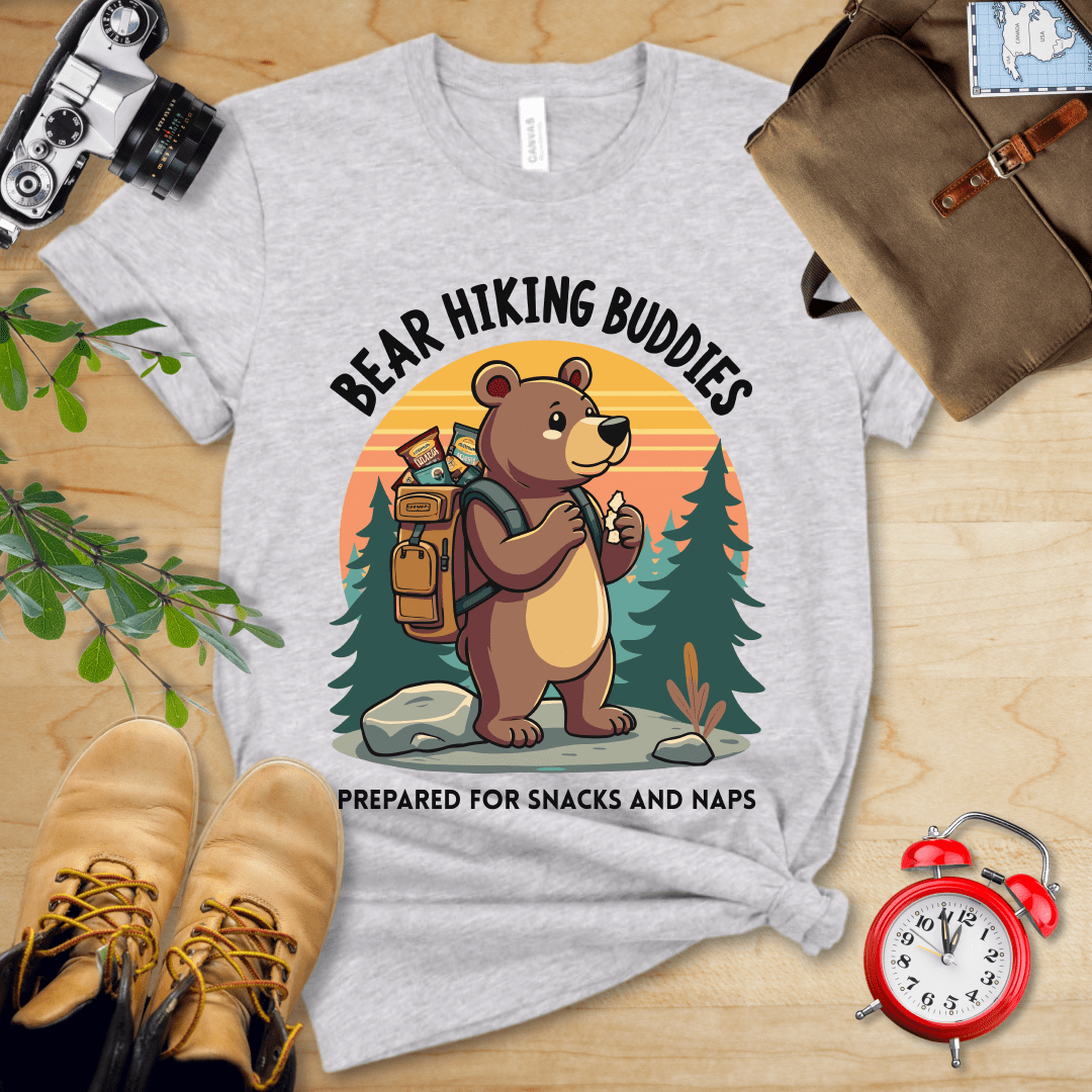 Hike Tee T-Shirt Athletic Heather / S Bear Hiking Buddies