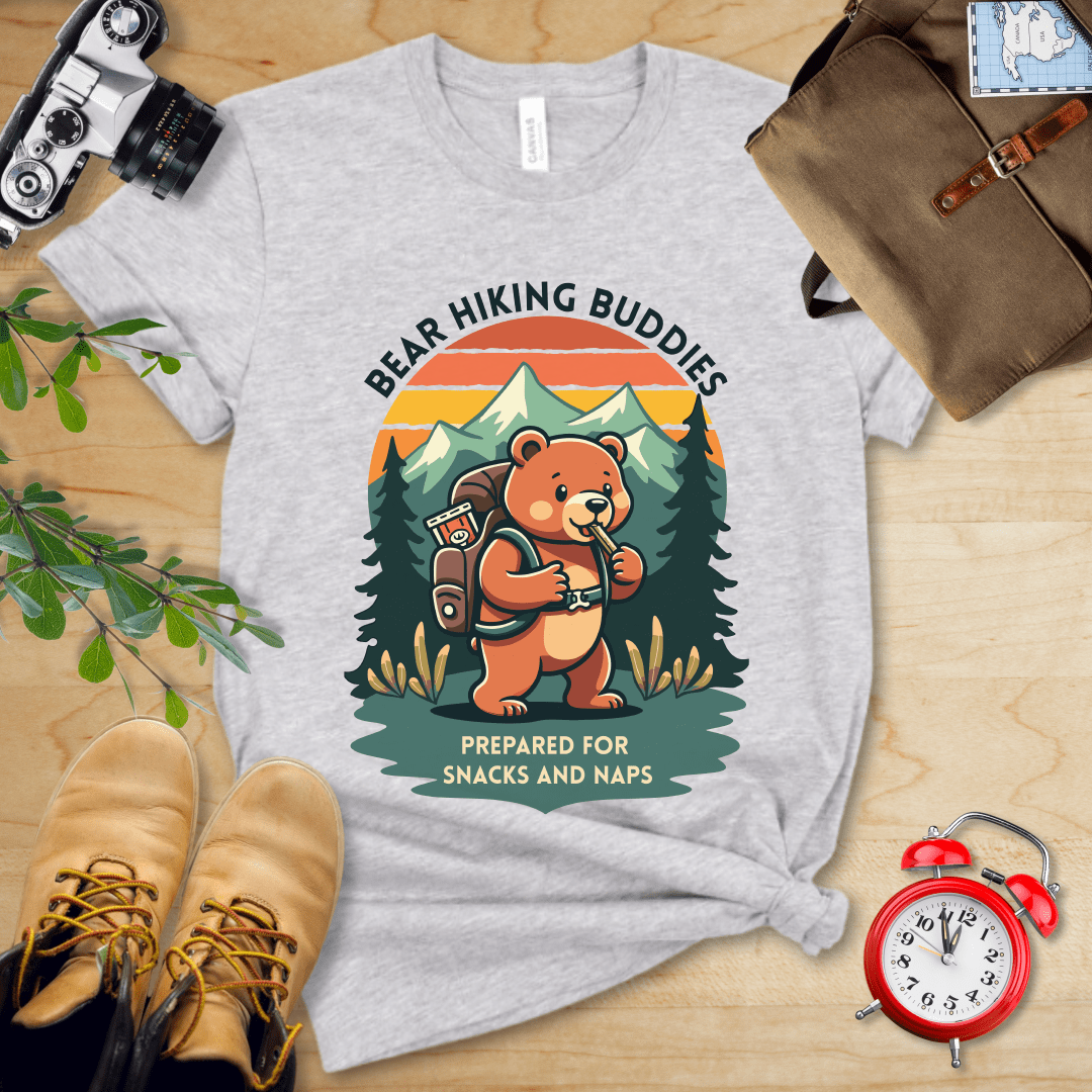 Hike Tee T-Shirt Athletic Heather / S Bear Hiking Buddies