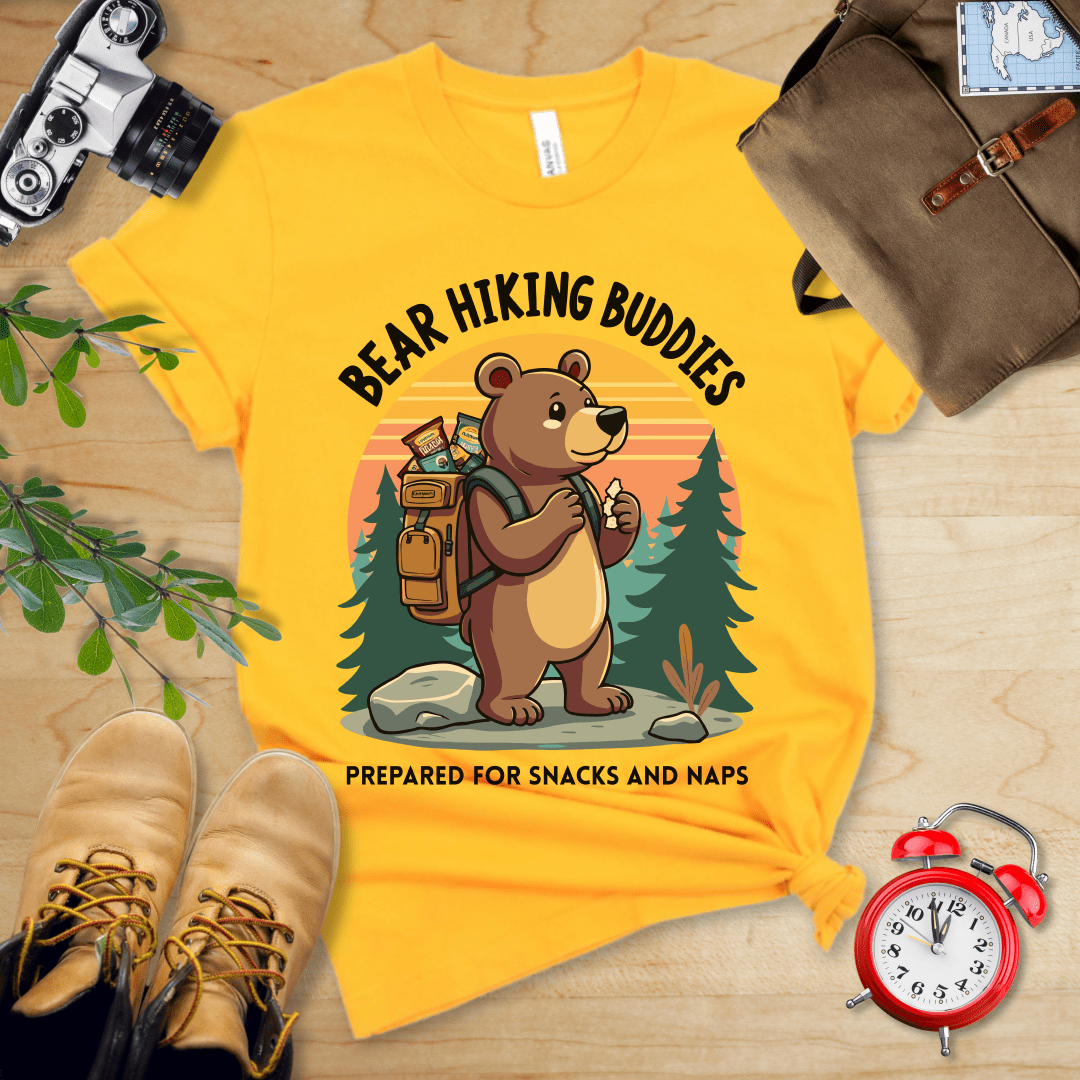 Hike Tee T-Shirt Gold / S Bear Hiking Buddies