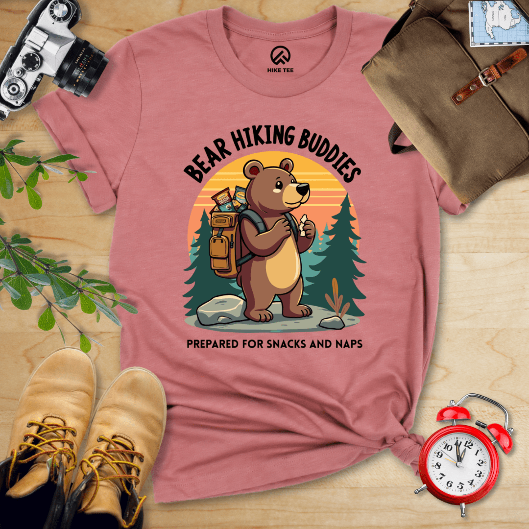 Hike Tee T-Shirt Heather Mauve / S Bear Hiking Buddies