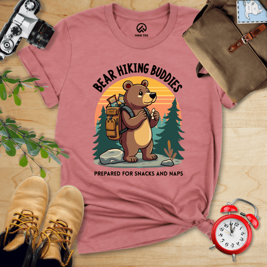 Hike Tee T-Shirt Heather Mauve / S Bear Hiking Buddies