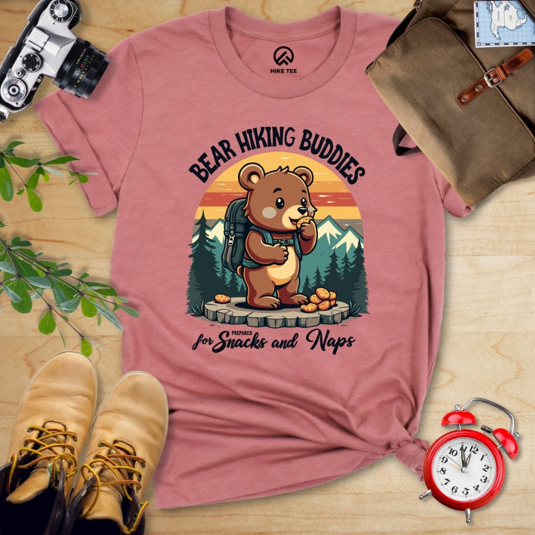 Hike Tee T-Shirt Heather Mauve / S Bear Hiking Buddies