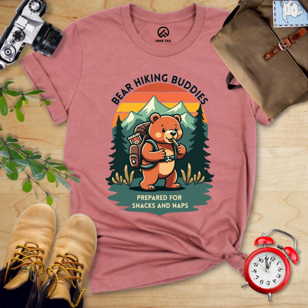 Hike Tee T-Shirt Heather Mauve / S Bear Hiking Buddies