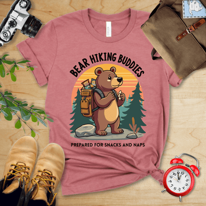 Hike Tee T-Shirt Heather Mauve / S Bear Hiking Buddies