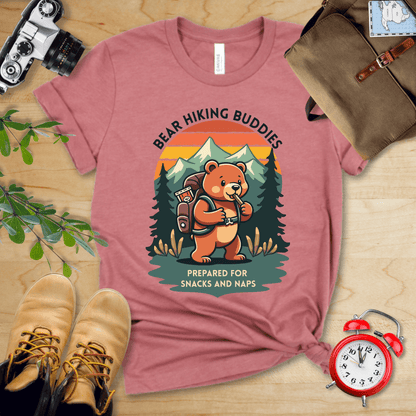 Hike Tee T-Shirt Heather Mauve / S Bear Hiking Buddies