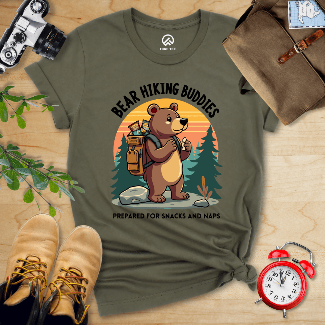 Hike Tee T-Shirt Military Green / S Bear Hiking Buddies